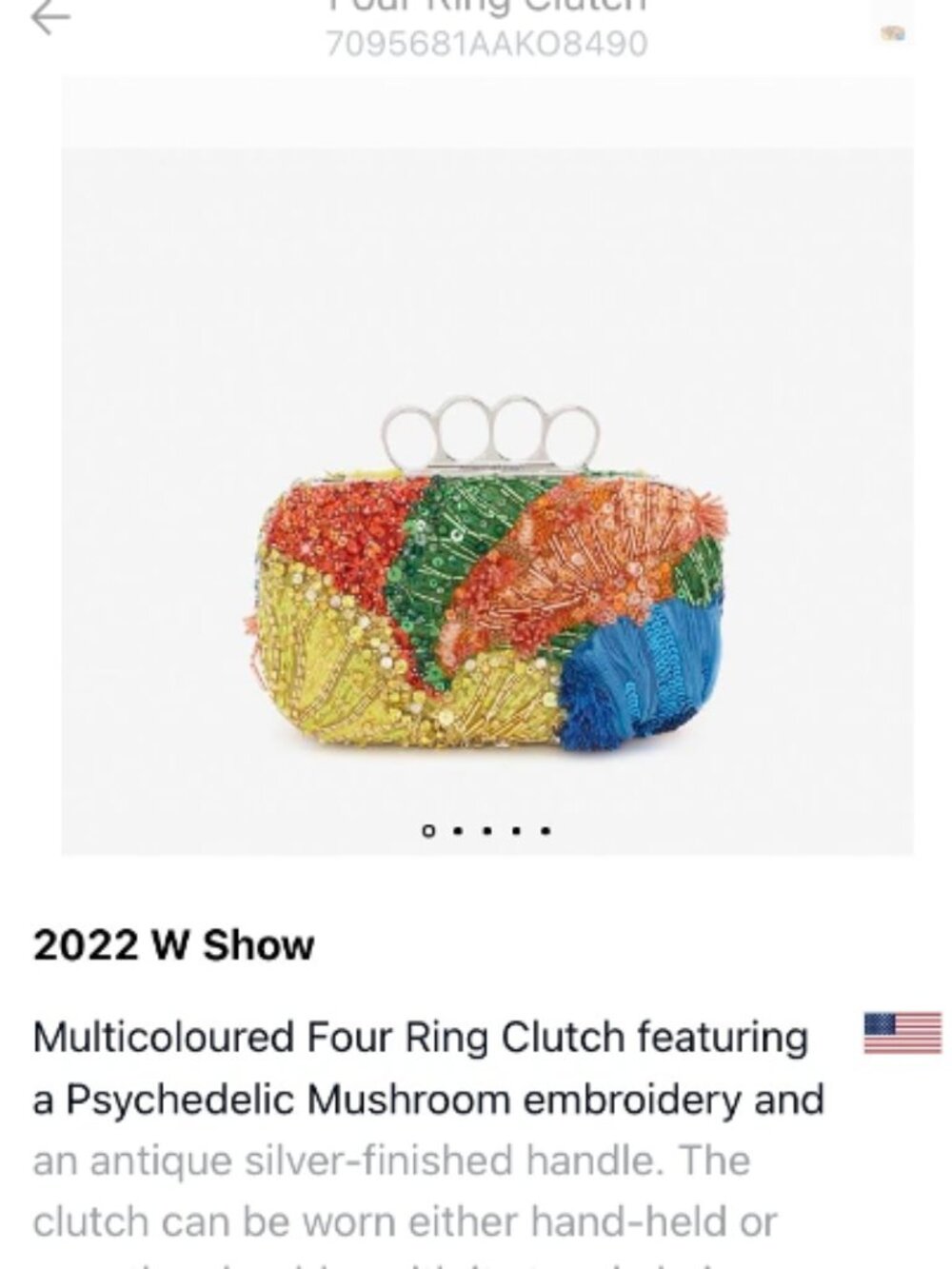 Alexander Mcqueen NIB (4) Ring Mushroom Clutch (RUNWAY 2022) (ORIG. $4590)